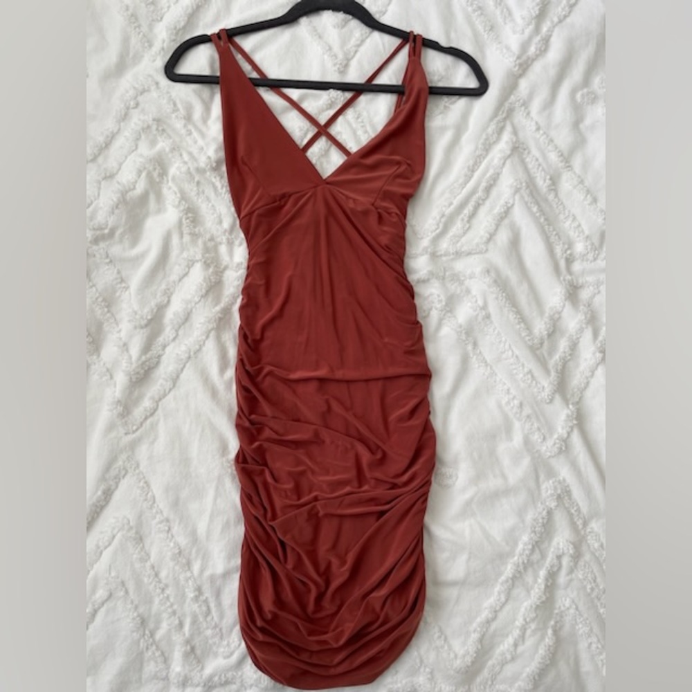 Misguided Orange Bodycon Dress
